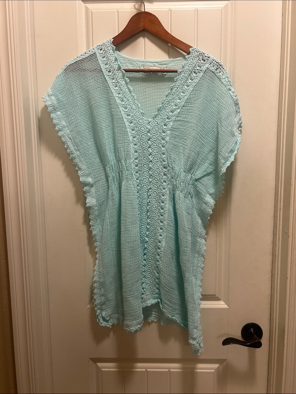 Like NEW SEASPICE small Light turquoise Crochet-Trim swim coverup